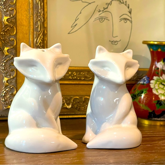 Other - Fox Salt & Pepper Shakers white ceramic. Each fox is Approximately 2”x 3.5”.